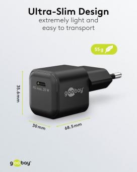 Goobay USB-Schnellladegerät Nano schwarz 