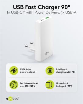Goobay USB-Schnellladegerät Dual weiß 