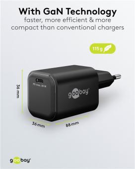 Goobay USB-Schnellladegerät Nano schwarz 