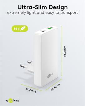 Goobay USB-Schnellladegerät Dual weiß 