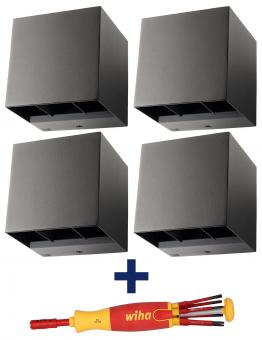 SGL 4x Wandleuchte ARTES IP65 grafit 3K 