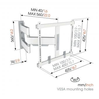 Vogels TVM5445 ws TV-Wandhalter schwenk. 