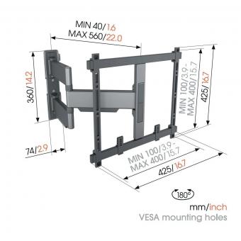 Vogels TVM5445 sw TV-Wandhalter schwenkb 