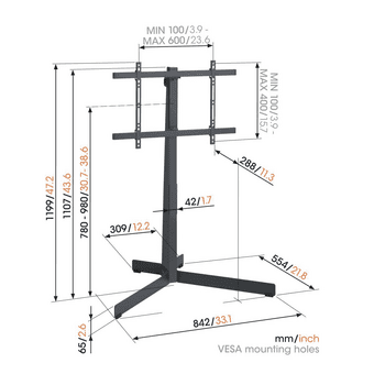 Vogels TVS3690 schwarz TV-Standfuß 