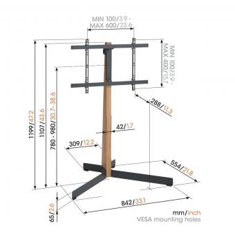 Vogels TVS3695 schwarz TV-Standfuß 