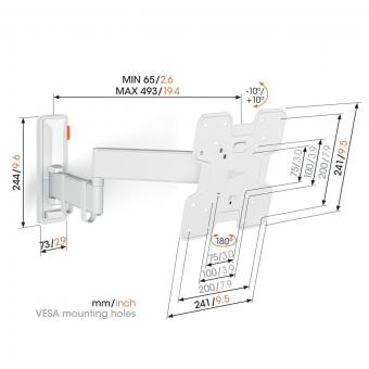Vogels TVM3245 ws Full Motion Wandhalter 
