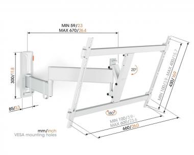 Vogels TVM3645 ws Full Motion Wandhalter 