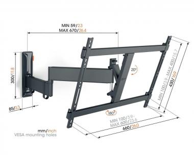 Vogels TVM3645 sw Full Motion Wandhalter 