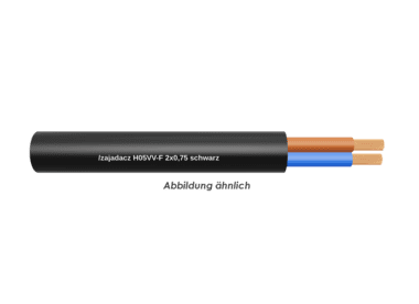 H05VV-F 2x0,75 schwarz Eca      Ring 50m 