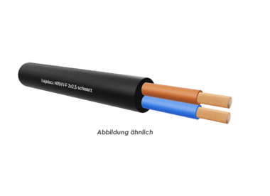 H05VV-F 2x2,5 schwarz Eca       Ring 50m 
