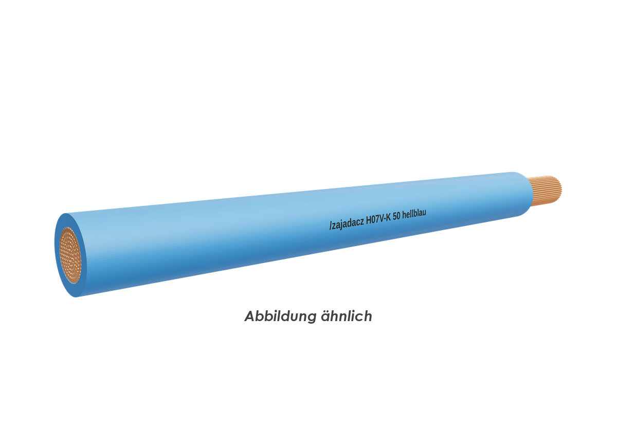 H07V-K 50 hellblau Eca      Trommel 500m 