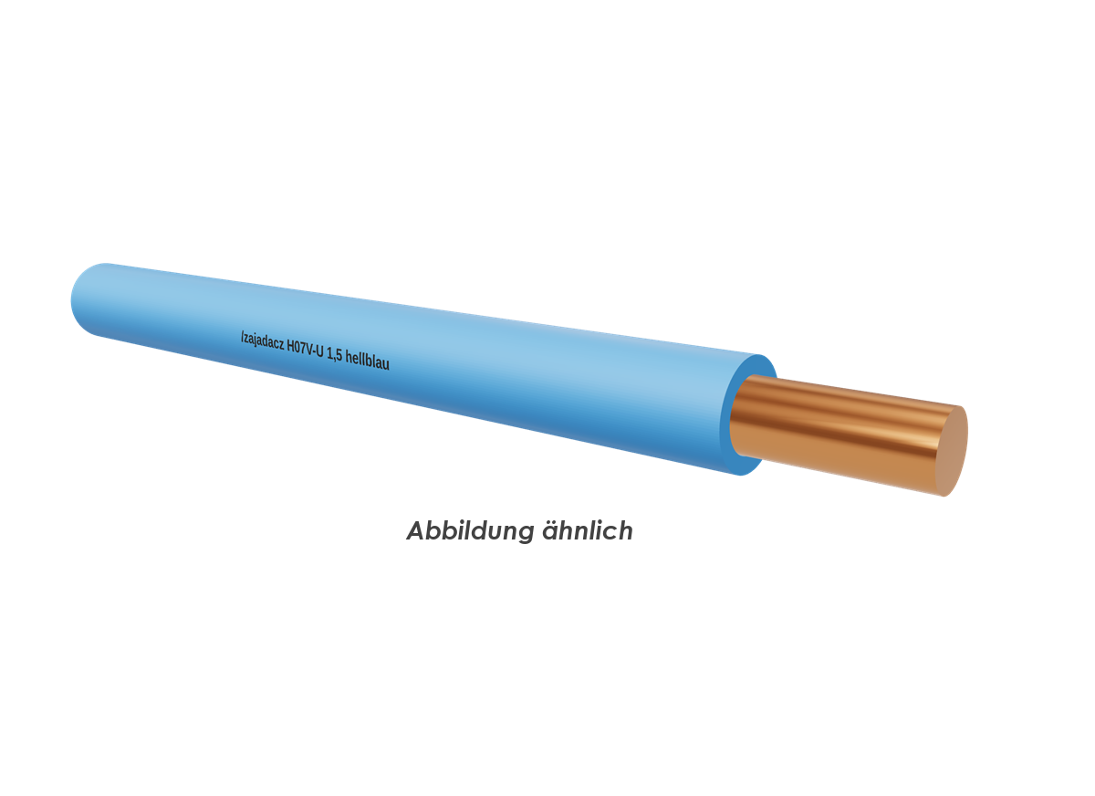H07V-U 1,5 hellblau Eca        Ring 100m 