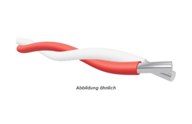 YV-Draht 2x0,8/1,4 weiss-rot  Spule 100m 