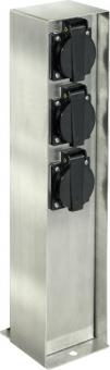 MCJ Steckdosensäule Edelstahl KON3 SG/SB 