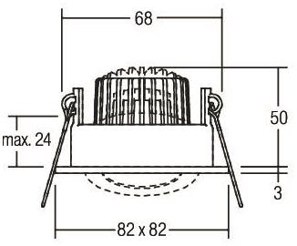 BRUM LED-Einbaustra. IP65 chrom 12355023 
