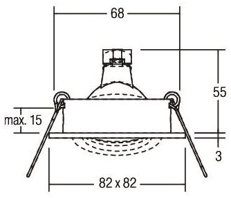 BRUM NV-Einbaustrah. mattschwarz 0065.08 