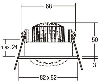 BRUM LED-Einbaustra. IP65 chrom 12355023 