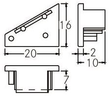 BRUM Endstück für Eckprofil     53070070 