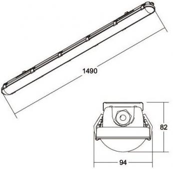 BRUM FR-Wannenleuchte Humid One 78015114 