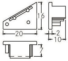 BRUM Endstück für Eckprofil     53070070 