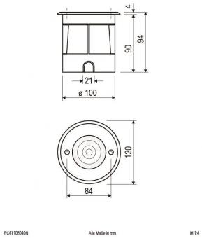 EVN Bodeneinbauleuchte IP67  PC67106040N 