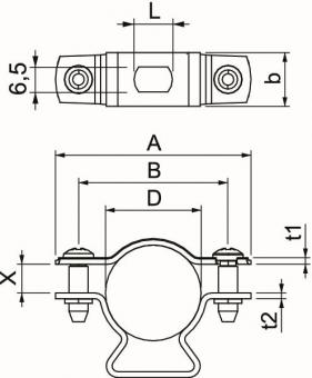 OBO ASL 733 25 ALU Abstandschelle 