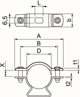 OBO ASL 733 30 ALU Abstandschelle 