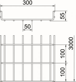 OBO SGR 55 300 A2 Schwere Gitterrinne 