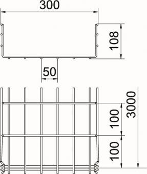 OBO GRM 105 300 FT Gitterrinne GRM 