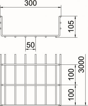 OBO SGR 105 300 FT Schwere Gitterrinne 