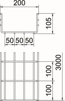OBO SGR 105 200 A2 Schwere Gitterrinne 