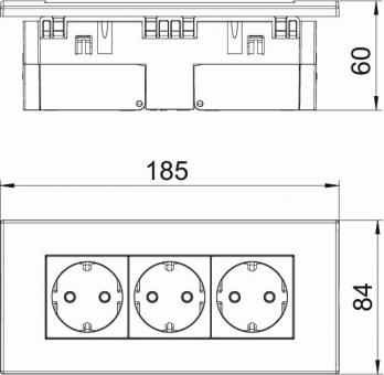OBO SDE-RW D0GN3 Steckdoseneinheit Modul 