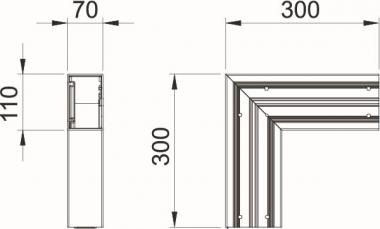 OBO GK-F70110LGR Flachwinkel 70x110mm 