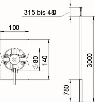 OBO ISS140100RRW Instssäule Boden/Decke 