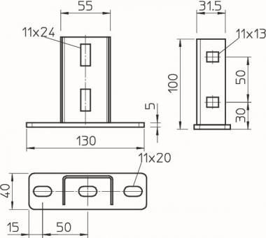 OBO KU 3 FT Kopfplatte f.US 3-Stiel St 