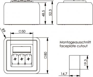 TEGA Modul-Aufnahme AP 80x80 H02000A0096 
