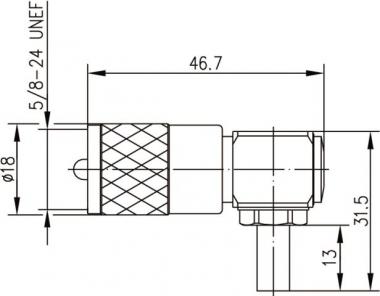 TEGA UHF-Kabelwinkelstecker Cr 100024338 