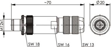 TEGA STX M12x1 KS D-codiert  J80026A0200 