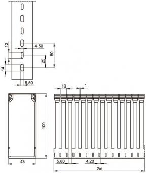 Unex Verdrahtungskanal RAL7035 100.40.88 
