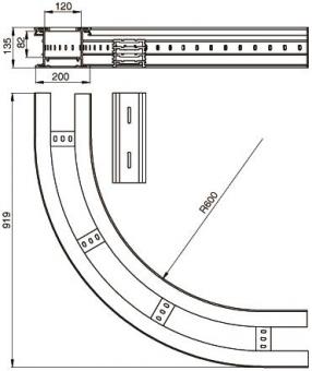 Unex Flachbogen 90  lichtgrau   67227-04 