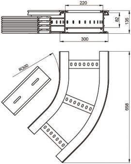 Unex Flachbogen 45  lichtgrau   67336-04 