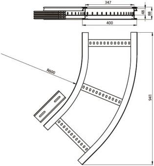 Unex Flachbogen 45  lichtgrau   67417-04 