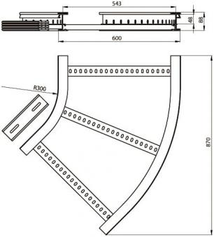 Unex Flachbogen 45  lichtgrau   67616-04 