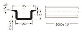 WAGO 210-509 Tragschiene,Kunststoff,35 x 