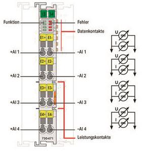 WAGO 750-471 4-Kanal-Analogeingang, 