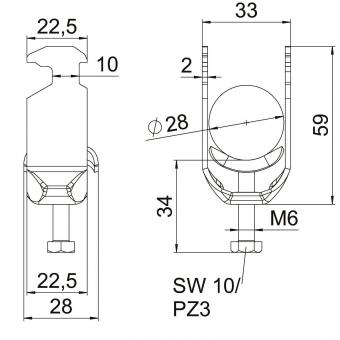 OBO BS-H1-M-28 A4 Bügelschelle 2056 
