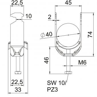 OBO BS-H1-M-40 A4 Bügelschelle 2056 