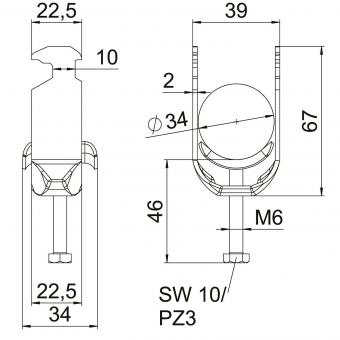 OBO BS-H1-M-34 A4 Bügelschelle 2056 