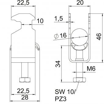 OBO BS-H1-M-16 A4 Bügelschelle 2056 