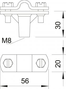 OBO 168 DIN-K-M8 Leitungshalter 